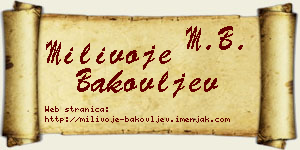 Milivoje Bakovljev vizit kartica
